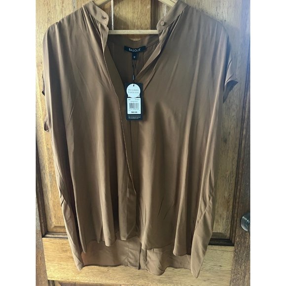 Basque Size 12 Womens Rust Coloured Blouse Shirt Corporate Casual - Picture 7 of 11